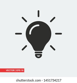 Bulb flat icon on white background, vector illustration