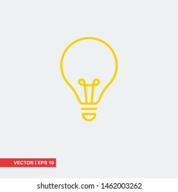 Bulb flat icon on white background, vector illustration