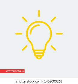 Bulb flat icon on white background, vector illustration