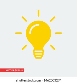 Bulb flat icon on white background, vector illustration
