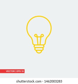 Bulb flat icon on white background, vector illustration