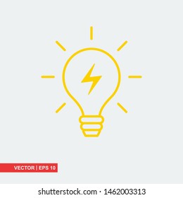 Bulb flat icon on white background, vector illustration