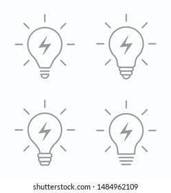 Bulb flat icon on white background, vector illustration