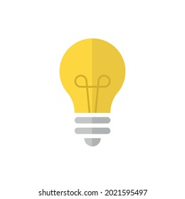 icono de bombilla plana en fondo blanco