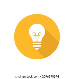 Bulb flat icon with shadow