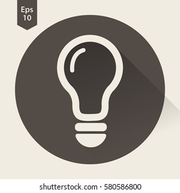 Bulb Flat Icon. Simple Flash Bulb Symbol. Sign Of Light. Vector Illustration