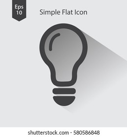 Bulb Flat Icon. Simple Flash Bulb Symbol. Sign Of Light. Vector Illustration