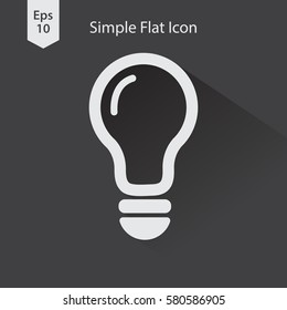 Bulb Flat Icon. Simple Flash Bulb Symbol. Sign Of Light. Vector Illustration