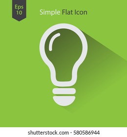 Bulb Flat Icon. Simple Flash Bulb Symbol. Sign Of Light. Vector Illustration