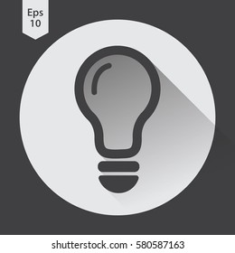 Bulb Flat Icon. Simple Flash Bulb Symbol. Sign Of Light. Vector Illustration