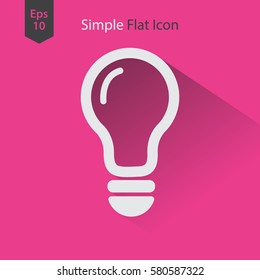 Bulb Flat Icon. Simple Flash Bulb Symbol. Sign Of Light. Vector Illustration