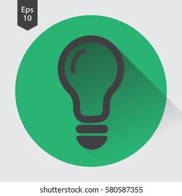 Bulb Flat Icon. Simple Flash Bulb Symbol. Sign Of Light. Vector Illustration