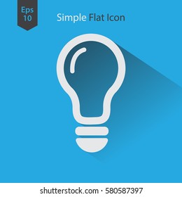 Bulb Flat Icon. Simple Flash Bulb Symbol. Sign Of Light. Vector Illustration