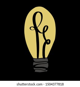 bulb flat illustration for your design. Udea concept