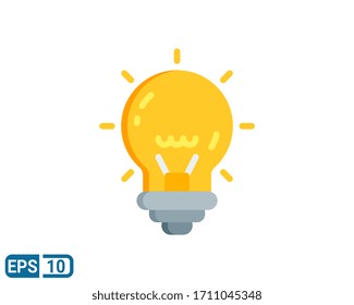 bulb flat style Icon vector. simple symbol. sign isolated on white background. Editable color. EPS 10