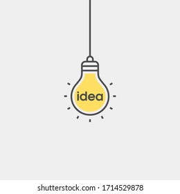 Bulb flat vector icon. Idea flat vector icon