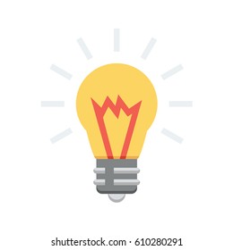 Bulb Flat Vector Icon. Flat icon isolated on the white background. Editable EPS file. Vector illustration.