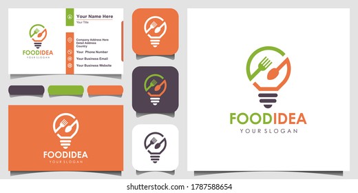 Bulb & Fork Creative Breakfast Restaurant logo and business card design inspiration