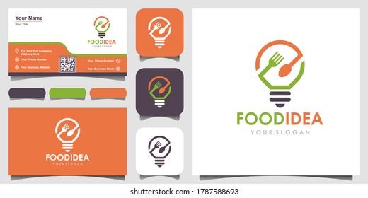 Bulb & Fork Creative Breakfast Restaurant logo and business card design inspiration