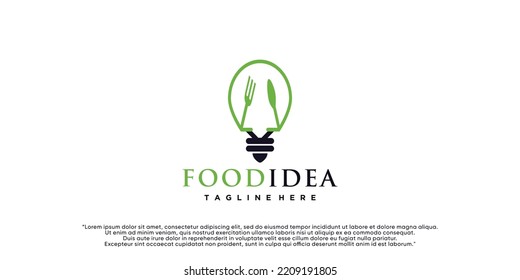 Creative Frühstücksrestaurant-Logo der Bulb Gabelschmiede und Business Premium Vector