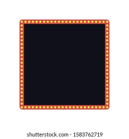 Bulb frame with empty space on white background. Vector design element. Space for text, advertisement.