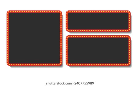 Bulb frame with empty space, Vector design element. idea of success achievement or jackpot prize board image, Space for text, advertisement