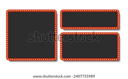Bulb frame with empty space, Vector design element. idea of success achievement or jackpot prize board image, Space for text, advertisement