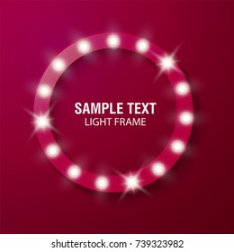 Bulb frames on red background, vector illustration