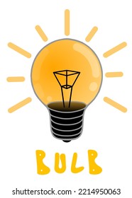 El bulbo está lleno de ideas y pensamientos creativos, así como pensamientos analíticos para procesar. Vector de icono de la bombilla. idea de símbolo de ilustración.