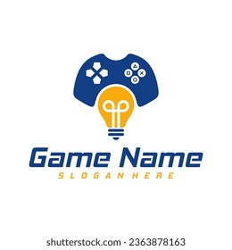 Bulb Game logo template vector. Joystick design Icon. Stylized joystick buttons. Creative design