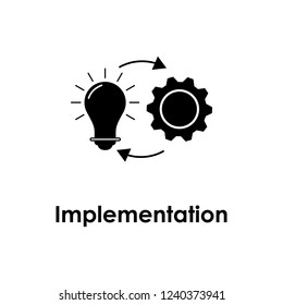 bulb, gear, arrow icon. Element of business icon with description. Glyph icon for website design and development, app development. Premium icon