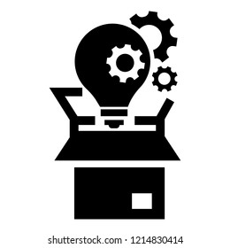 Bulb gear box icon. Simple illustration of bulb gear box vector icon for web design isolated on white background