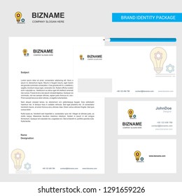 Bulb with gear  Business Letterhead, Envelope and visiting Card Design vector template