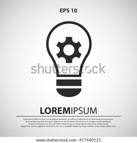 bulb and gear icon. bulb and gear vector illustration