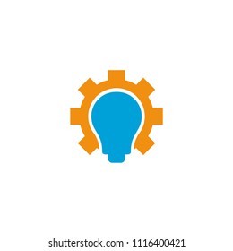 bulb and gear logo template