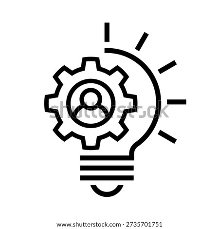 Bulb, gear and people icon set. Bulb icon entrepreneurship, expert, genius, idea, innovation, marketing, business, management, creative, development, positive, smart, solution, skill, strategy, choice.