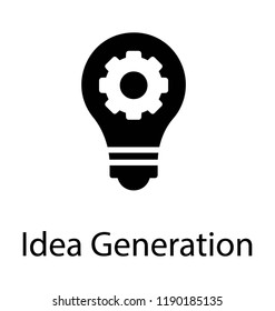 Bulb and a gear symbol of idea generation