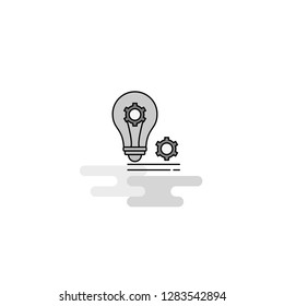 Bulb with gear  Web Icon. Flat Line Filled Gray Icon Vector
