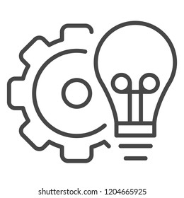 Bulb gear wheel icon. Outline bulb gear wheel vector icon for web design isolated on white background