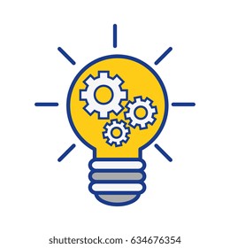 bulb with gears icon