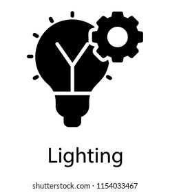 
Bulb with gears offering lightning concept 
