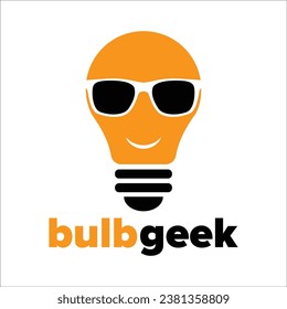 bulb geek logo template, bulb geek vector elements, bulb geek logo illustration