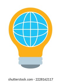 bulb with global sphere on white background