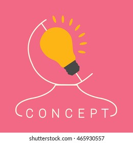 bulb globe and concept text illustration isolated in a pink background