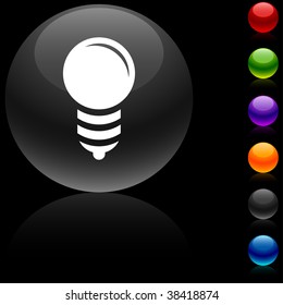 Bulb  glossy icon. Vector illustration.