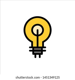 Bulb, Glow, Idea, Insight, Inspiriting  Flat Color Icon. Vector icon banner Template