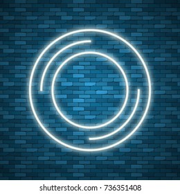 Bulb glowing. Neon ring lamp sign isolated on transparent background. Blue electric light circle. Vector round bulb banner for advertising design