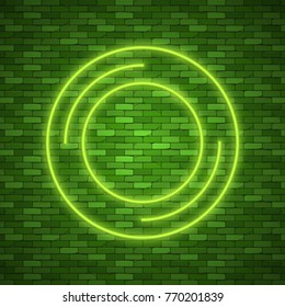 Bulb glowing. Neon ring lamp sign isolated on transparent background. Blue electric light circle. Vector round bulb banner for advertising design