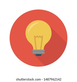 bulb glyph flat vector icon