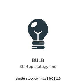 Bulb glyph icon vector on white background. Flat vector bulb icon symbol sign from modern startup stategy and success collection for mobile concept and web apps design.